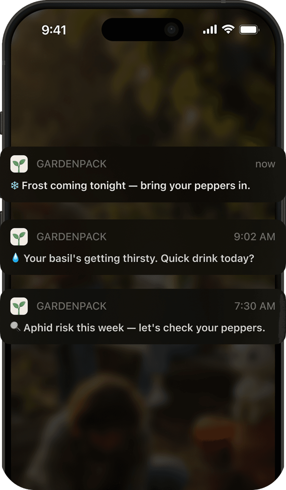 Growli weather alerts screen