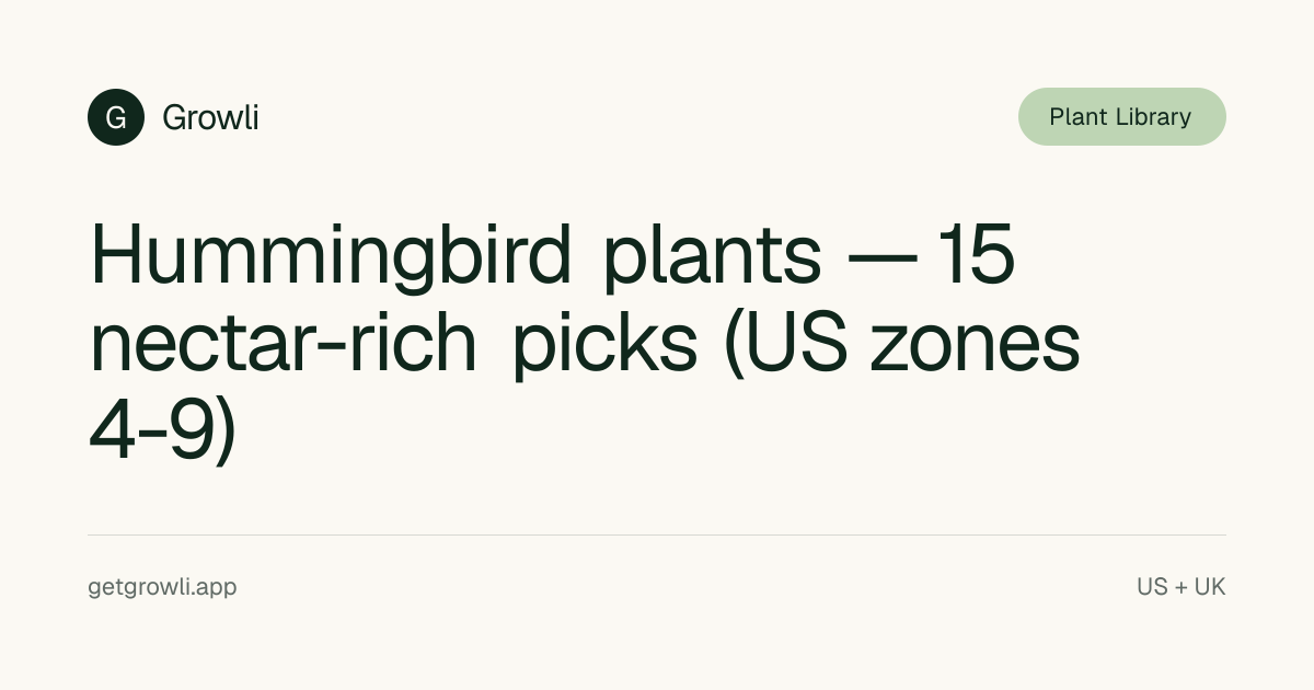 Hummingbird plants — 15 nectar-rich picks (US zones 4-9) | Growli